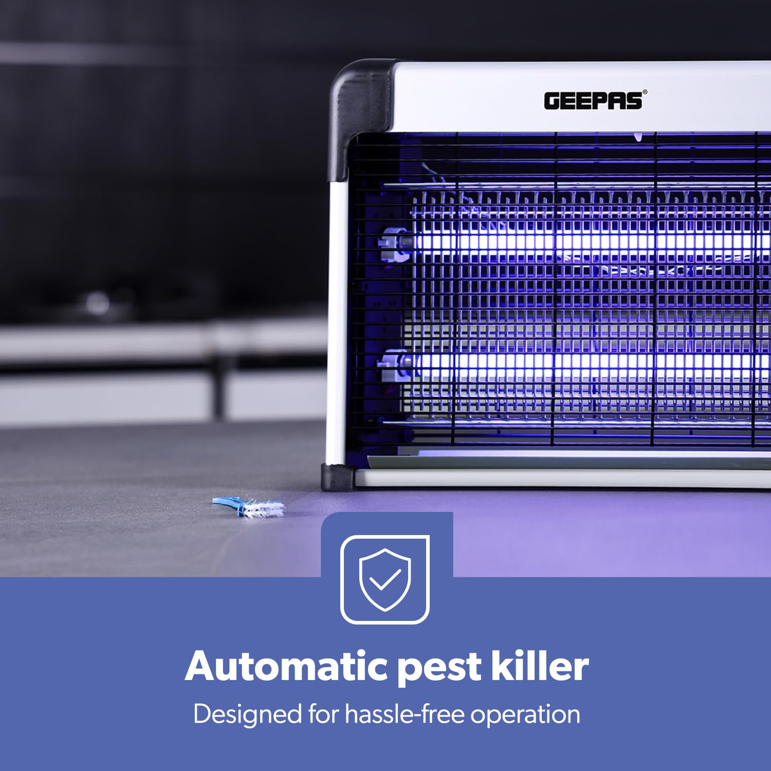 Geepas Electric Fly Killer & Bug Zapper | Powerful UV Light Indoor Insect Trap for Flies, Mosquitoes, Wasps | 50M² Coverage | Odourless & Low Noise | Plug-in Eco-Friendly Pest Control 20W