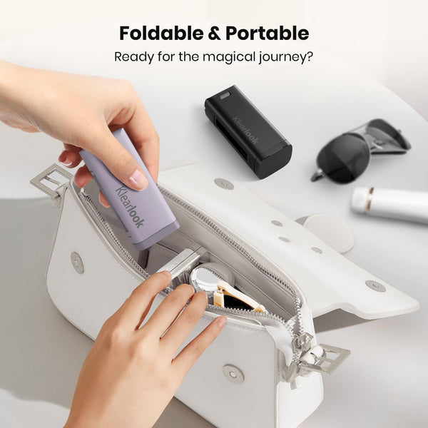 Airplane Phone Holder - Klearlook 4 in 1 Adjustable Phone Stand for Travel,360 Rotation Handsfree Viewing Flight Phone Holder,Foldable Travel Essential,Accessory for Flying/Traveling/Home/Office-Black