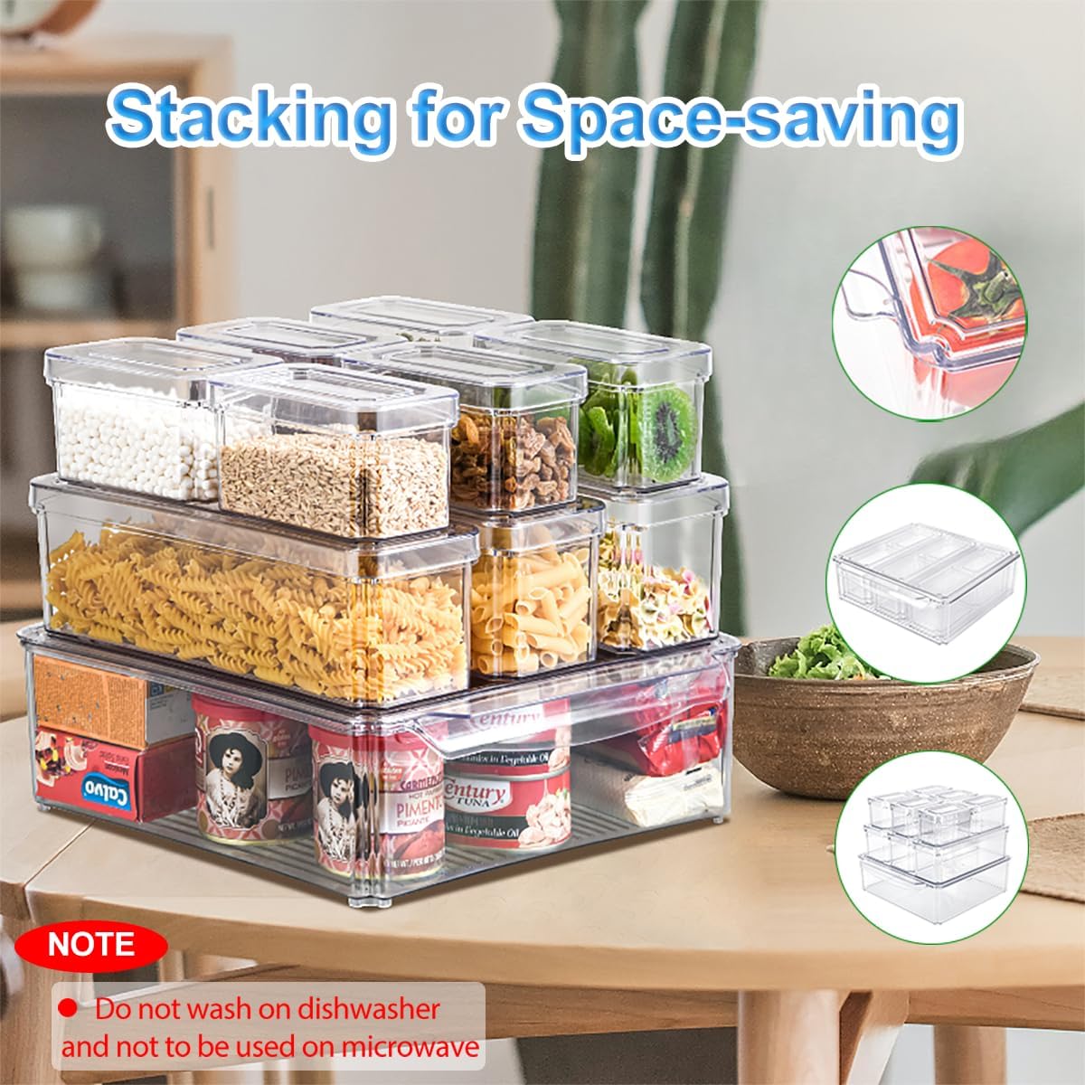 KUMD 50-Piece Airtight Food Storage Containers with Lids | Leakproof, BPA-Free, 25 Containers+ 25 Lids, Stackable & Microwave Safe Kitchen Organisers for Pantry, Meal Prep & Freezer Use, 40ml-2.5L