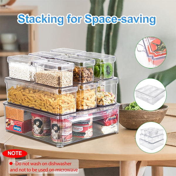 KUMD 50-Piece Airtight Food Storage Containers with Lids | Leakproof, BPA-Free, 25 Containers+ 25 Lids, Stackable & Microwave Safe Kitchen Organisers for Pantry, Meal Prep & Freezer Use, 40ml-2.5L