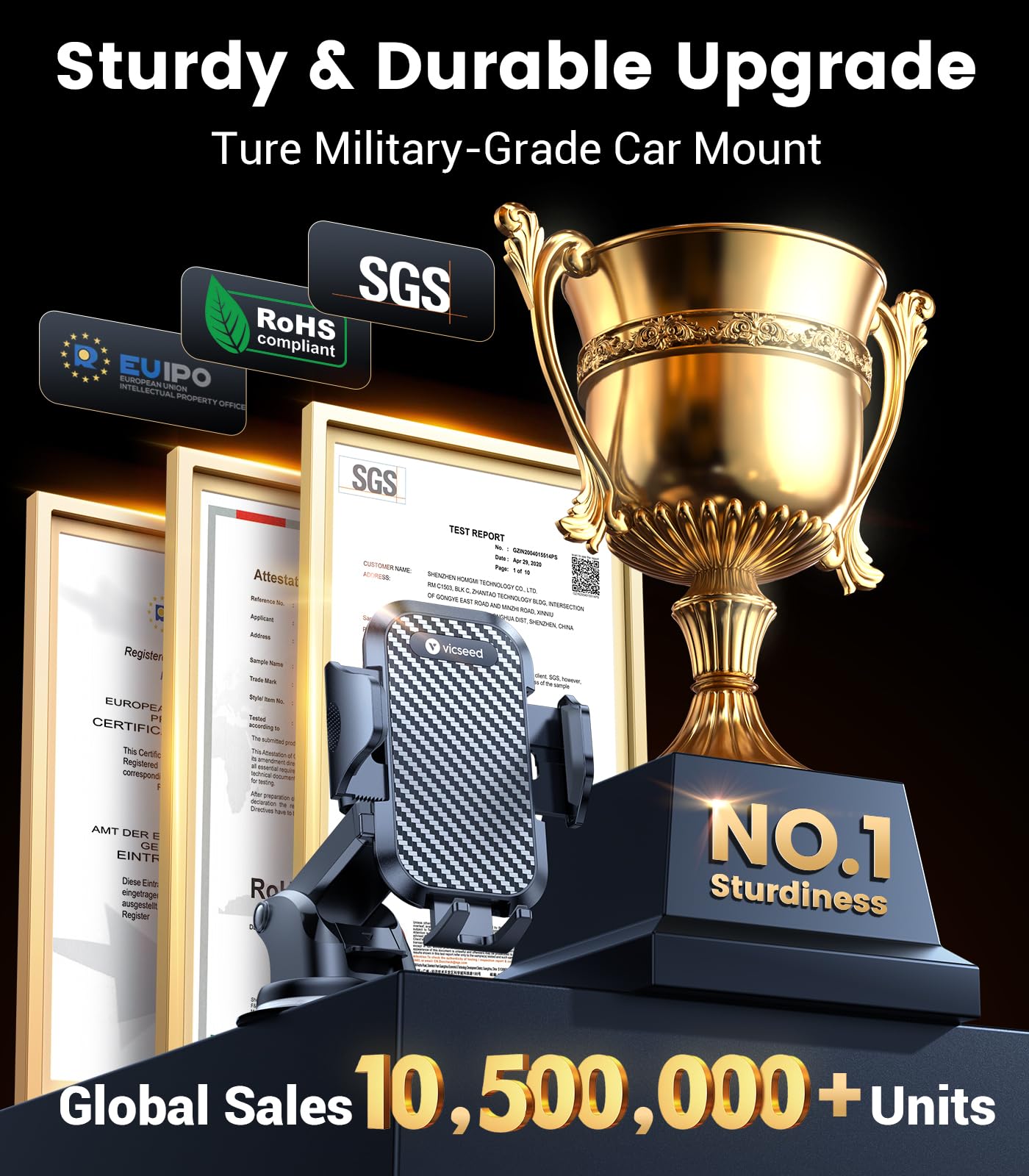 2025 BEST [Rally Racing-Grade] Car Phone Holder for Cars [88+LBS Strongest Suction] 3In 1 Dashboard Windscreen Vent Mobile Phone Holder for Car [Big phone & Thick Case Friendly] for iPhone Samsung