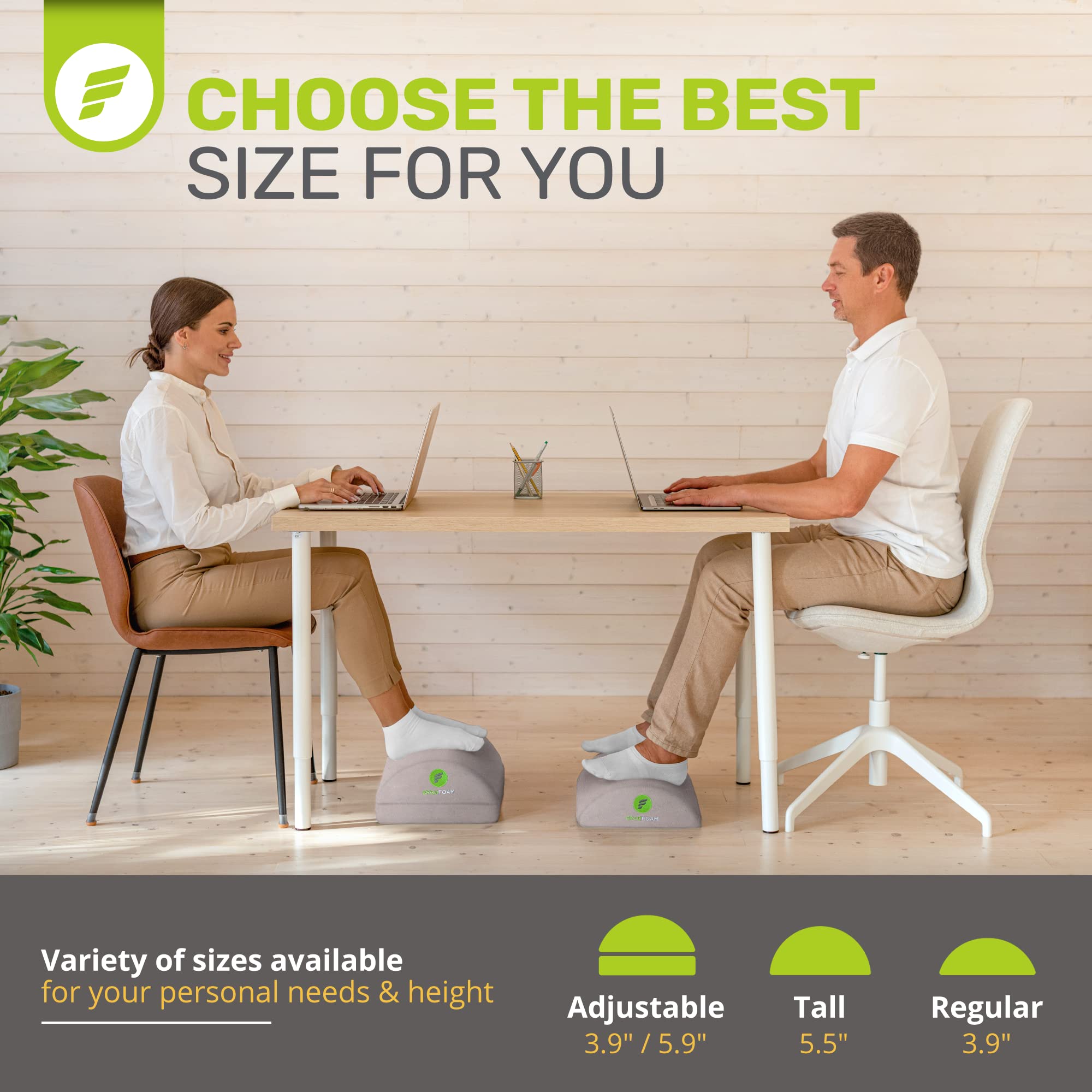 Ergonomic Foot Rest Under Desk - Premium Velvet Soft Foam Footrest for Desk - Most Comfortable Desk Foot Rest in The World - Non-Slip Bottom - Foot