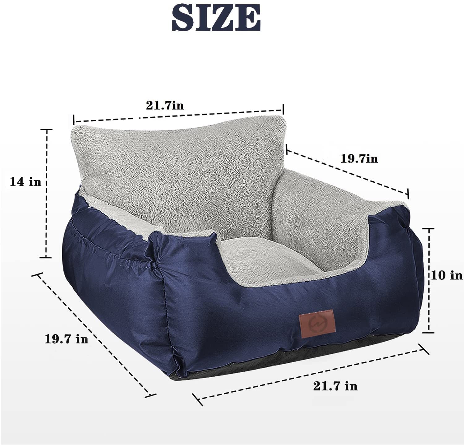 GoFirst Dog Car Seat for Small Dogs or Cats, Pet Booster Seat Travel Car Bed with Storage Pocket and Clip-On Safety Leash, Waterproof Warm Plush Dog Car Safety Seats,Black