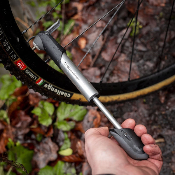 VeloChampion Mini Bicycle Pump with Frame Mount. Portable Alloy Pump For Presta, Schrader and Dunlop Valves. Suitable for All Bikes - Road, Mountain & BMX