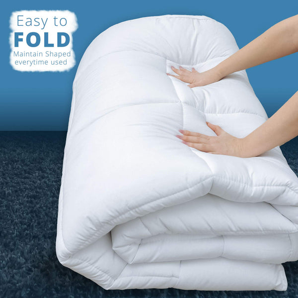 ACRALI HOME Luxury Thick Mattress Topper Double Bed – 4 Inch Extra Thick, Hotel Quality, Quilted and Breathable Topper with Elasticated Corner Straps for Superior Comfort and Fit