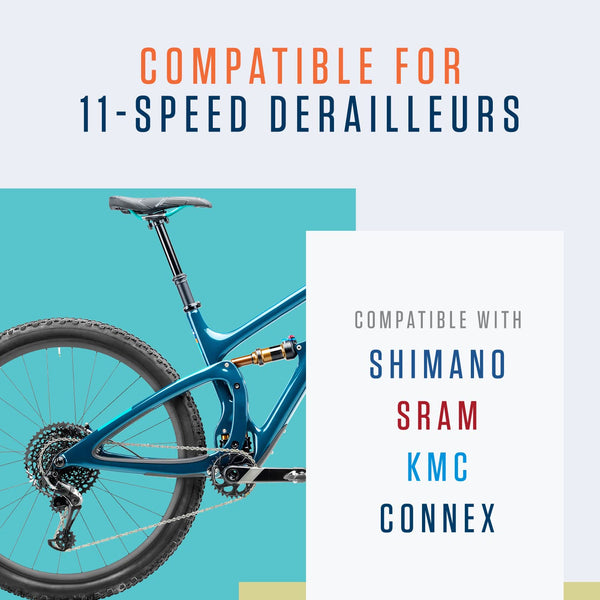 Alphatrail Bike Chain Parker 11-Speed 116 Links I Compatible with Shimano, SRAM, KMC, Connex, Campagnolo I Incl. Chain Lock