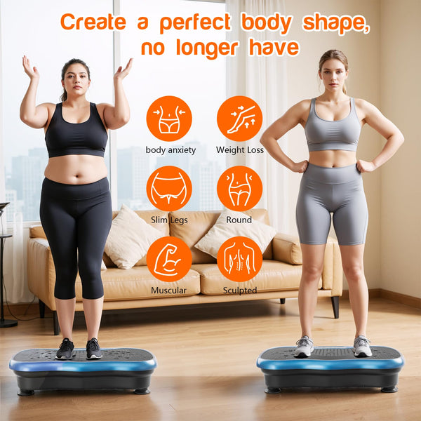 Vibration Plate Exercise Machine，Vibration Plate Fitness Platform Exercise Machine 10 Modes Full Body Workout Vibrating Fitness Platform Weight Loss Women Men Shaping Wellness Home Gym Equipment