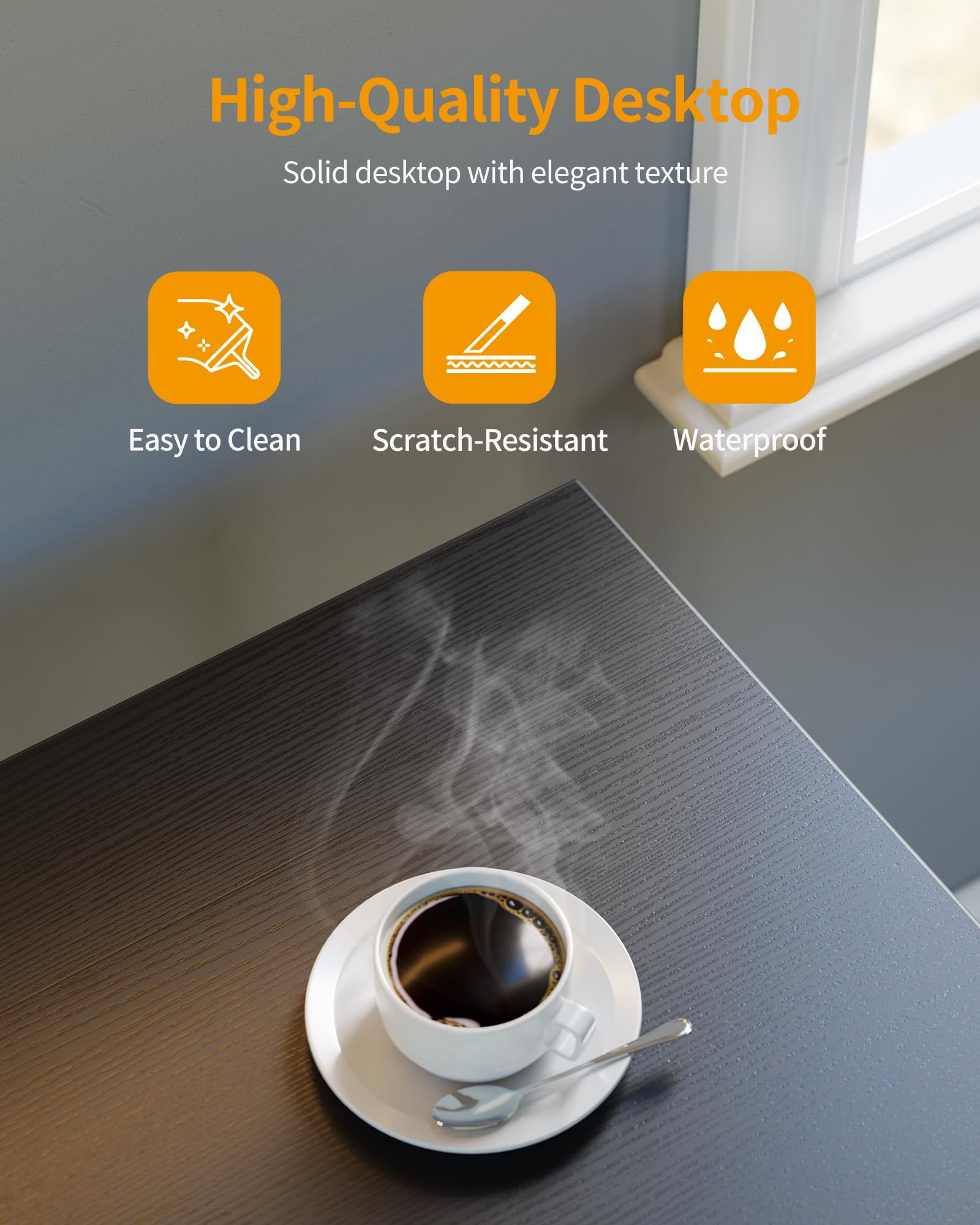 CubiCubi Computer Desk with Monitor Stand and Storage Shelves, 120cm Home Office Desk Study Writing Table, White