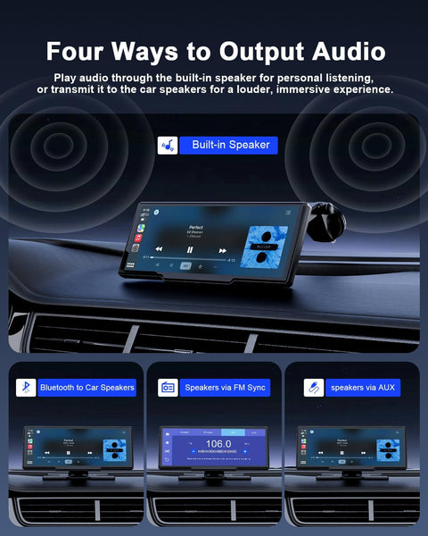 Avylet 8.1" Wireless Car Stereo for Apple Carplay & Android Auto, Portable Carplay Screen for Car, Reversing Backup Camera, OTA Upgrade, GPS Navigation/Voice Control/Mirror Link/Bluetooth/AUX/FM