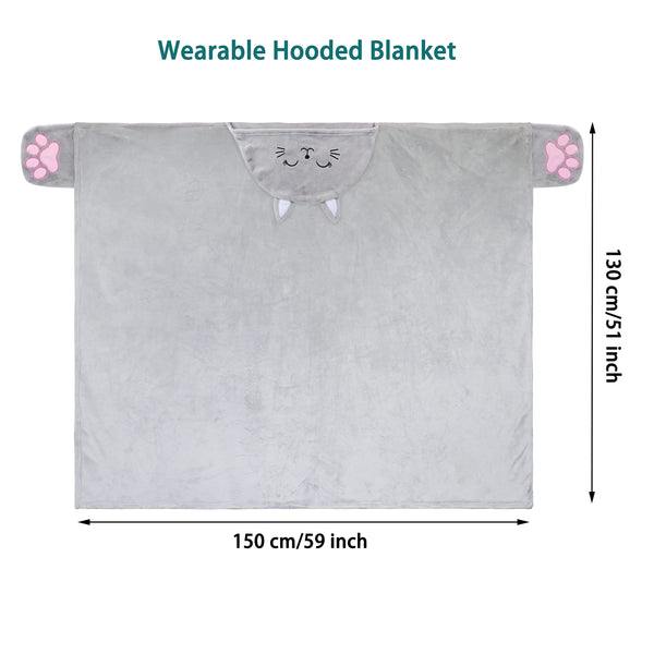 Shoppawhile Sloth Gifts for Women Wearable Hooded Blanket Soft Cute Warm Fluffy Sloth Hooded Blanket 59 * 51 inch