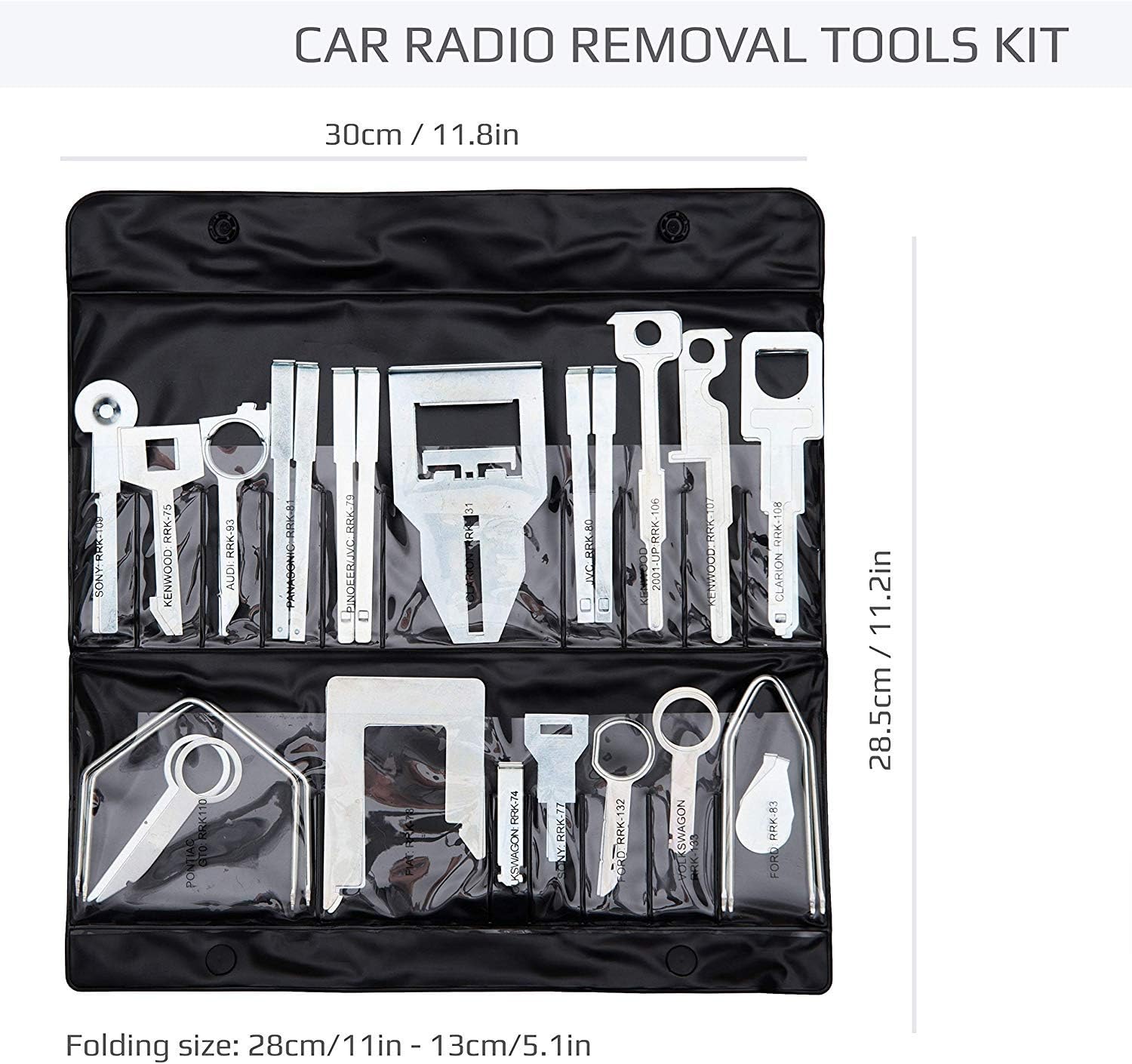 38 Pcs Car Radio Release Keys Set by Keple | Vehicle Panel Stereo Removal Trim Tool Kit for Audio GPS CD Player Radio Head Unit Navigation Installation Disassembly | Pack of 38