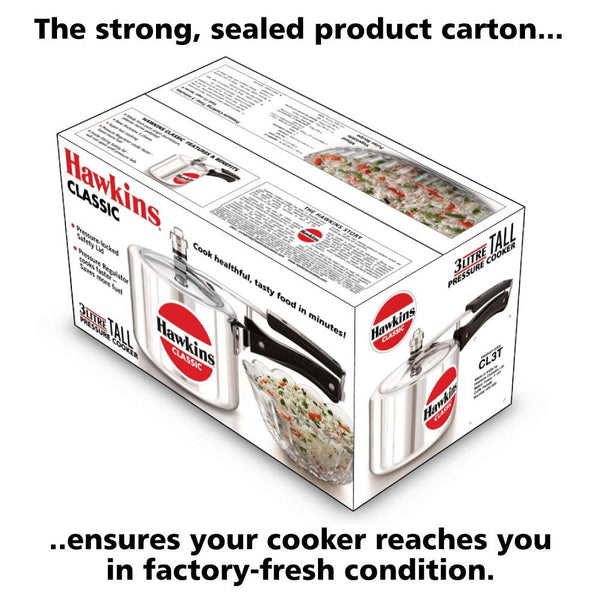 Hawkins HACL3T New Classic Cooker 3 L / 3.15 Quart Tall, Small, Silver
