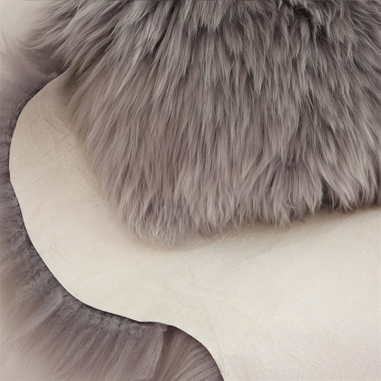 Altlue Real Genuine Sheepskin Rug Natural Throw Full Fluffy Fur Authentic Seat Covers For Chairs Pads Cushion Grey (70X100cm)