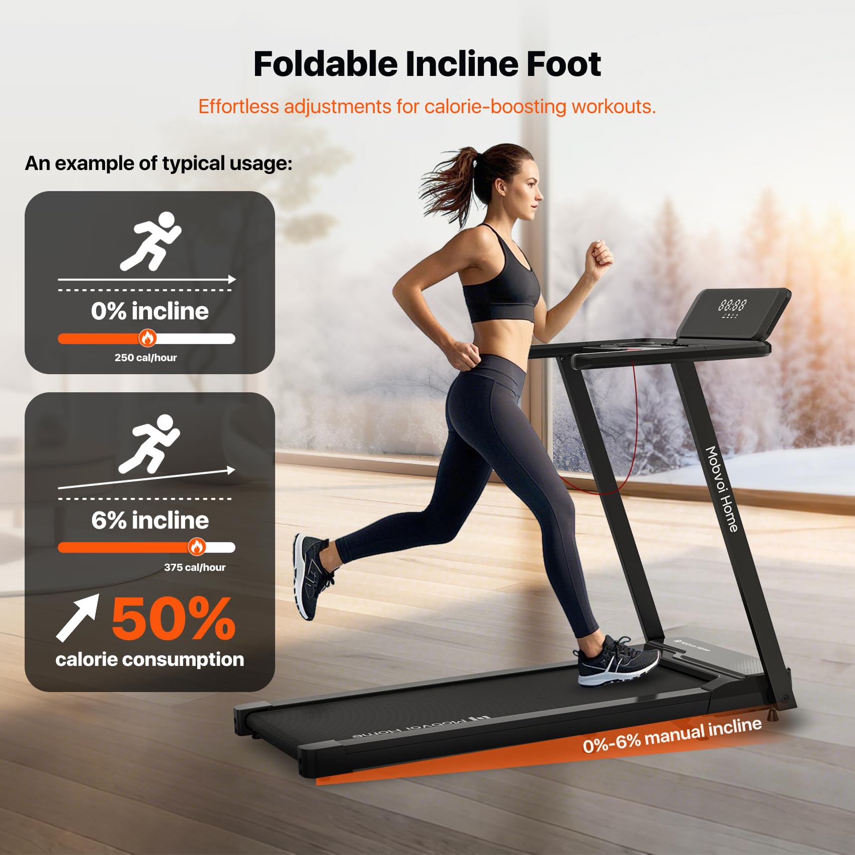Mobvoi Home Smart AI Treadmill Ultra 6% Incline 3 in 1 Walking Pad Treadmills for Home Office TicSports APP 2.5HP Running Treadmill Handrail Holder for Cup Phone Laptop Speaker 12KMH 120KG