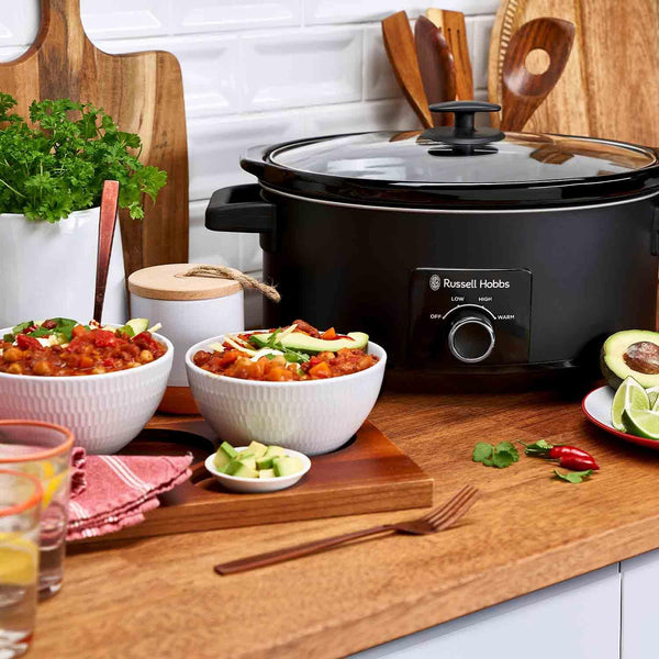 Russell Hobbs Good-to-Go 6.5L Electric Multicooker - 8 Digital functions inc Sear, Slow Cook, Steam, Boil, Keep warm & Roast, Cast aluminium housing, Glass lid, Dishwasher safe parts, 750W, 28270