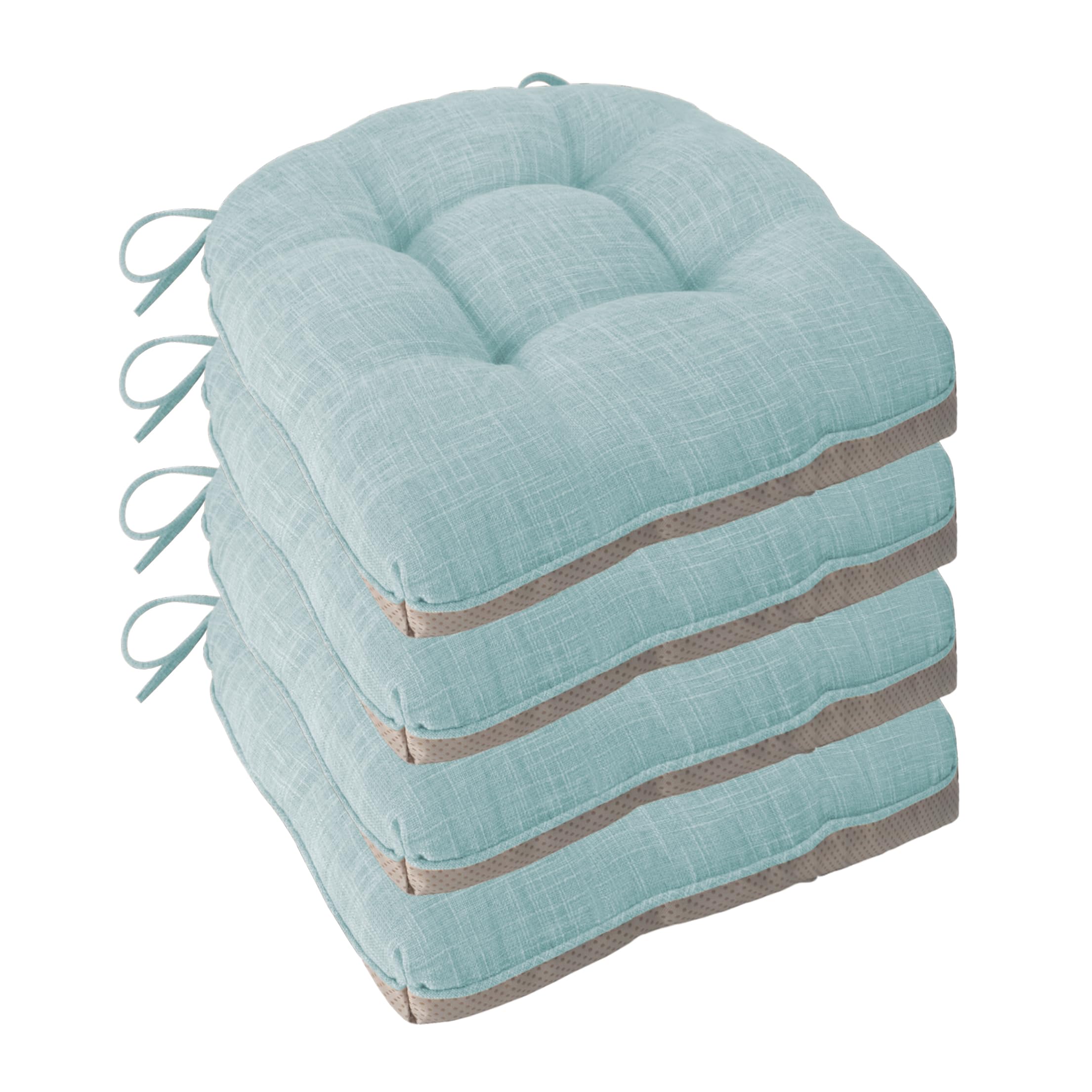 FlyGulls Non Slip Chair Cushions for Dining Chairs Set of 4 Kitchen Chair Cushions 18"x18"x3" Turfted Chair Pads Comfortable and Soft Seat Cushion