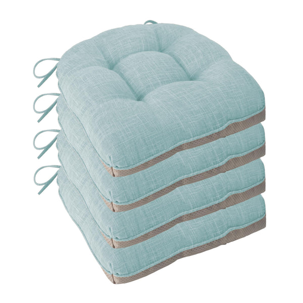 FlyGulls Non Slip Chair Cushions for Dining Chairs Set of 4 Kitchen Chair Cushions 18"x18"x3" Turfted Chair Pads Comfortable and Soft Seat Cushion