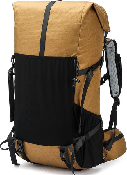 POWER KING 40L Expandable TO 50L Hiking Backpack,Upgraded X-PAC Scratch-proof Lightweight Large Rucksack for Mens Women, Outdoor Roll Top Camping Packsack, Fit for 15.6'' Laptop