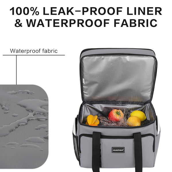 Hulongo Cool Bag Insulated Cooler Bag Waterproof Picnic Double Thermal Bag For Camping, Travel, Grocery Shopping & Fishing, 42L