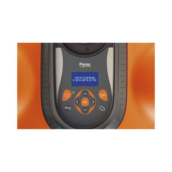 Flymo EasiLife 250 GO Robotic Lawn Mower - Cuts Up to 250 sq m, Ultra Quiet Mowing, Manicured Lawn, Bluetooth Application Control, Safety Sensors, Hose Washable, Lifestyle Functions, Orange and Grey
