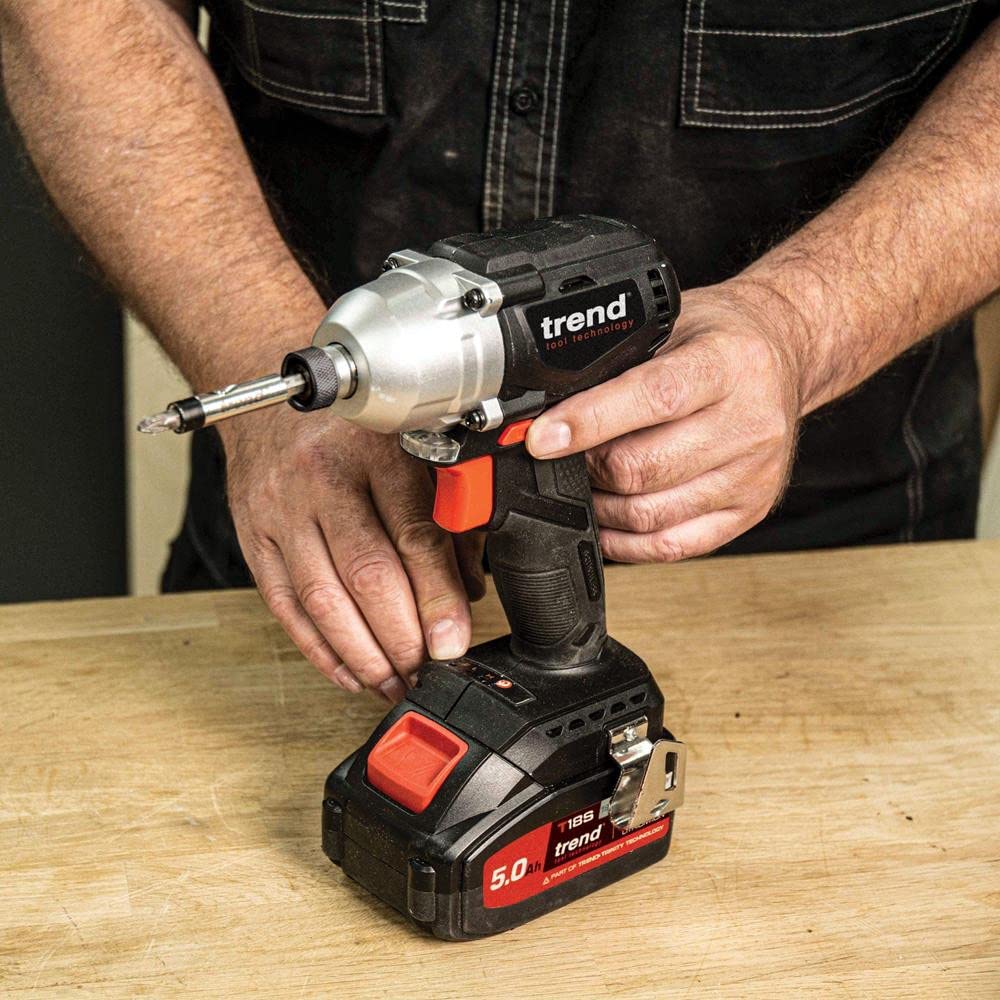 Trend 18V Cordless Brushless Impact Driver with High Performance Motor & Two Speed Settings, Bare Tool (Battery & Charger Sold Separately), T18S/IDB