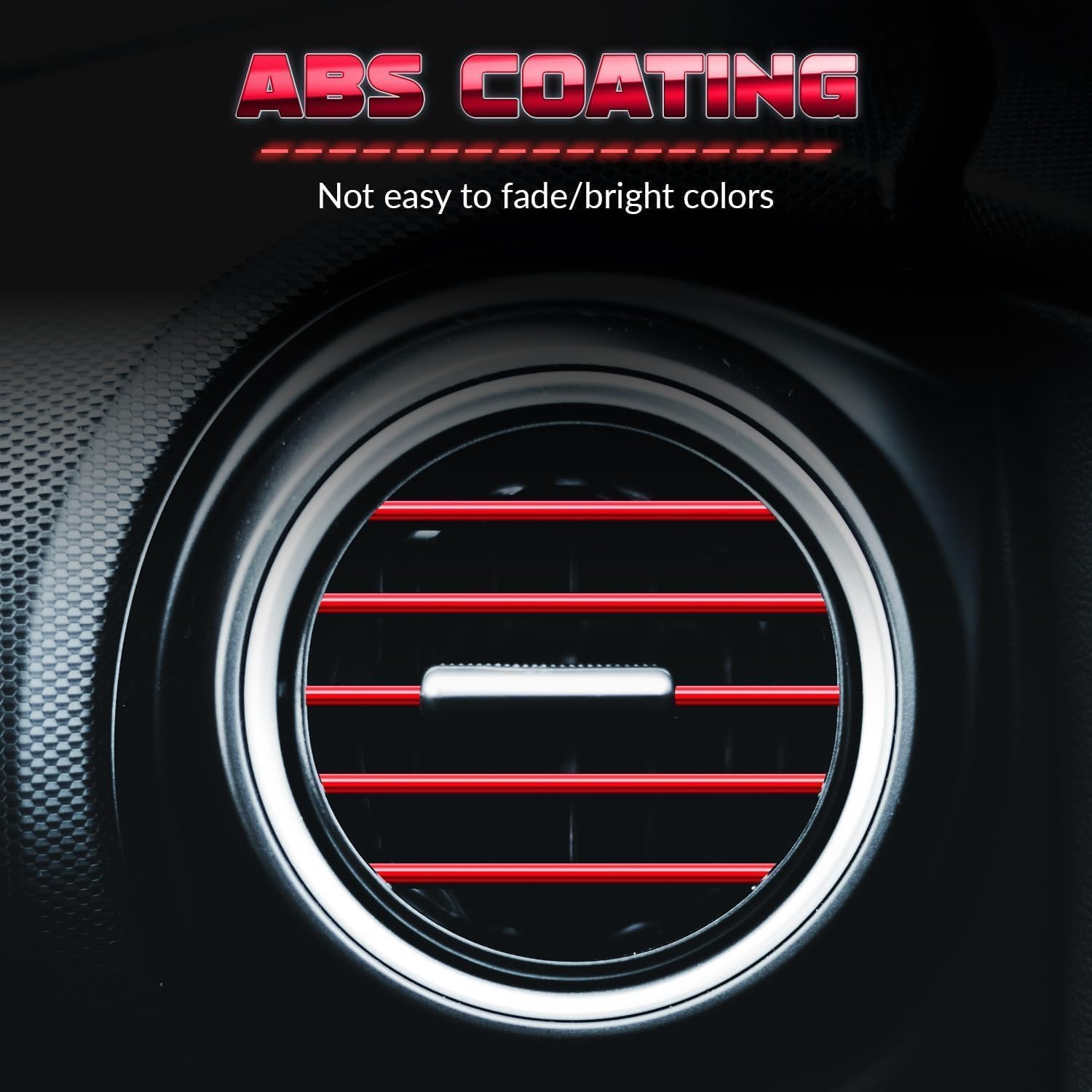 Tabanzhe Car Vent Outlet Trim-20PCS Car Air Outlet Strip Car Interior Decoration Air Conditioner Strip for Auto Interior(Red)