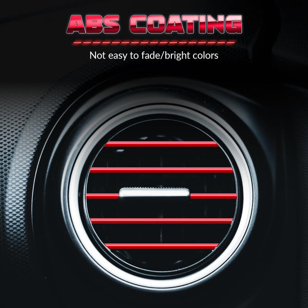 Tabanzhe Car Vent Outlet Trim-20PCS Car Air Outlet Strip Car Interior Decoration Air Conditioner Strip for Auto Interior(Red)