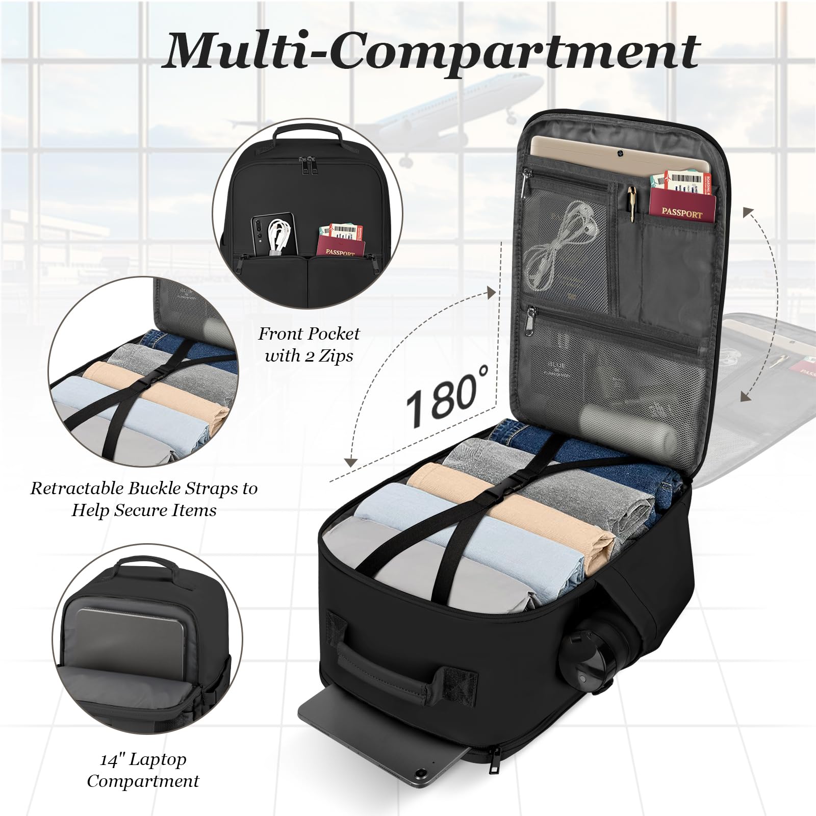Cabin Bags 40x20x25 for Ryanair Underseat Carry-Ons Travel Backpack, Hand Luggage Backpack Cabin Size 20L, Laptop Backpacks Small Travel Bag