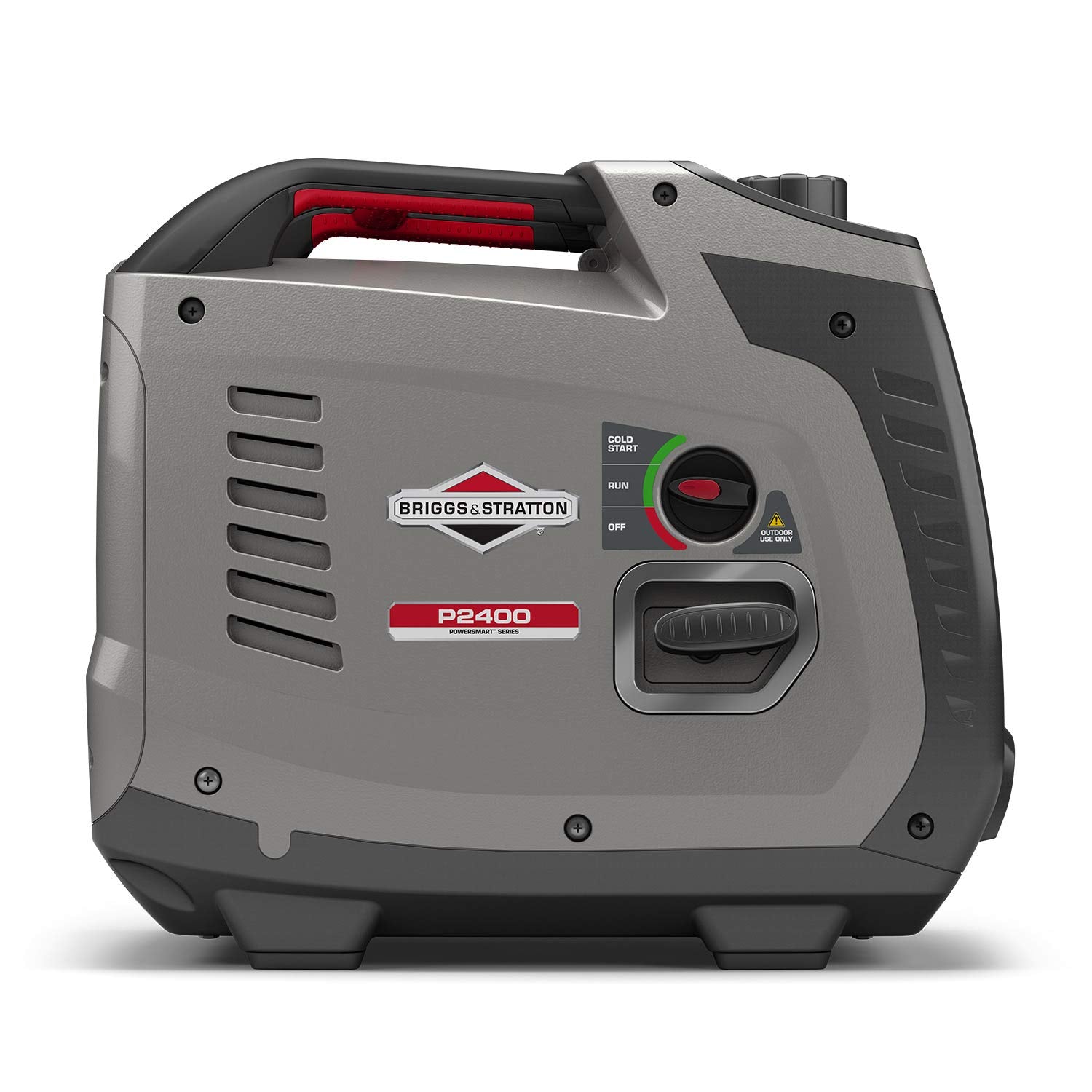Briggs & Stratton 030801 Petrol Portable Inverter Generator PowerSmart Series P2400, 2400 Watt/1800 Watt Clean Power, Ultra Quiet and Lightweight , Grey