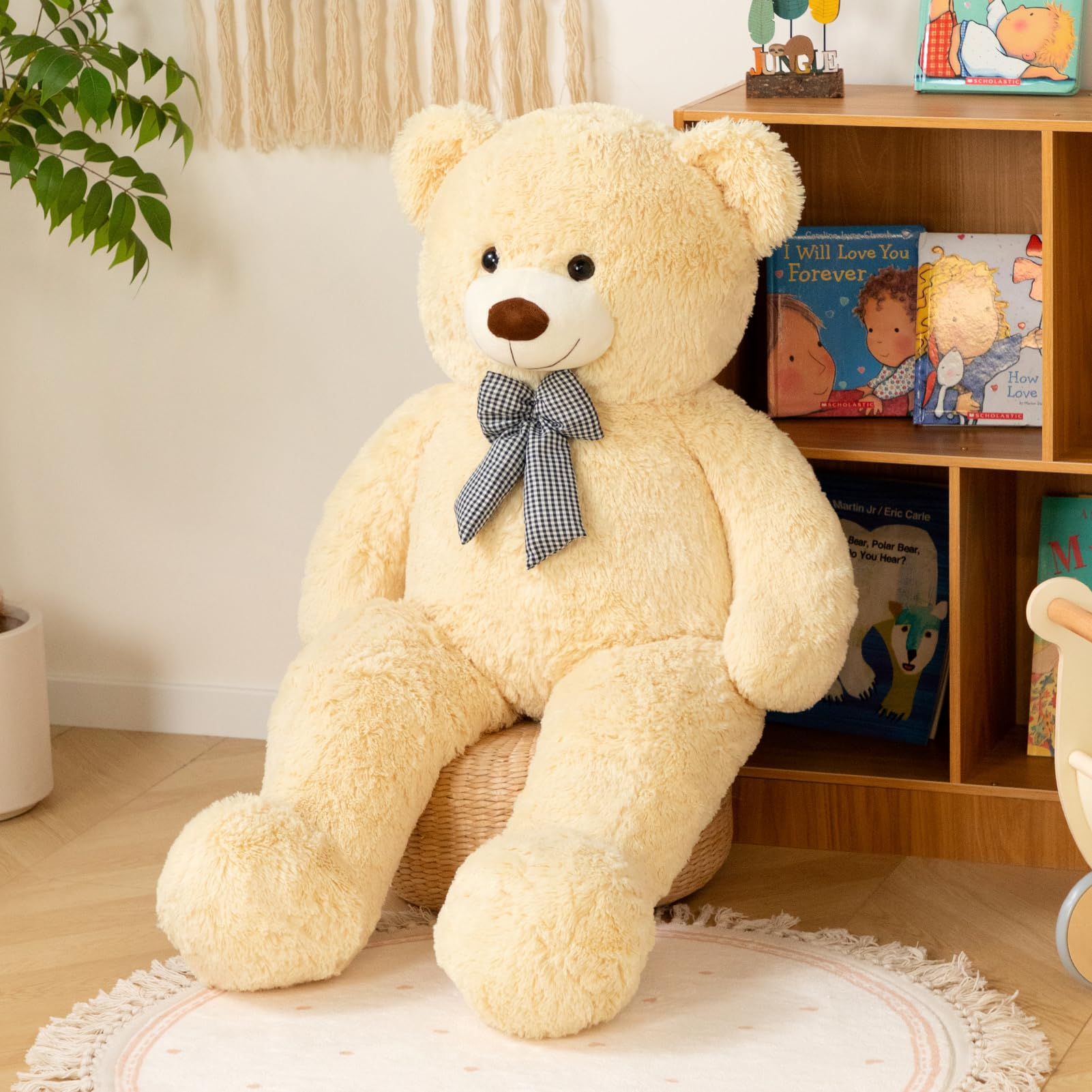 HollyHOME 150cm Giant Teddy Bear Stuffed Animal Large Soft Toys Plush Bear, Light Brown Age 3+