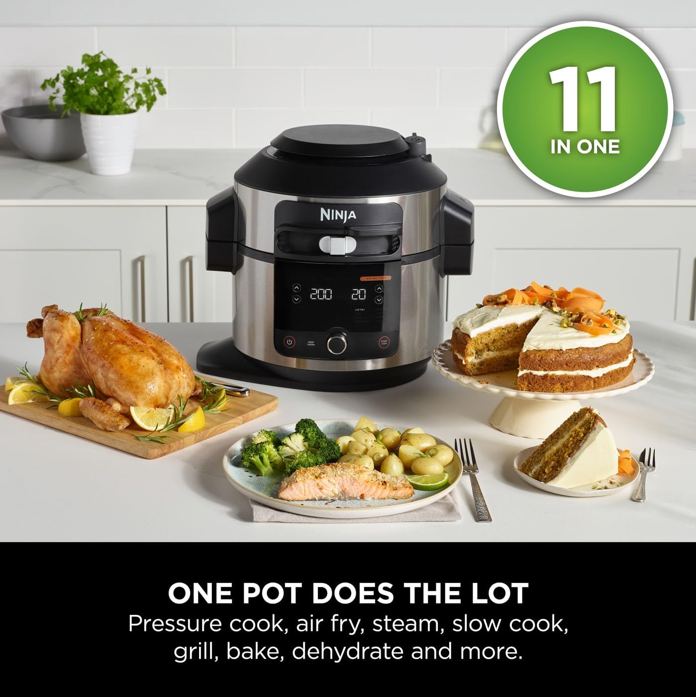 Ninja Foodi MAX 14-in-1 SmartLid Multi Cooker, 7.5L Electric Pressure Cooker & Air Fryer, Combi-Steam, Slow Cook, Bake, Grill, Copper/Black Amazon Exclusive OL650UKCP