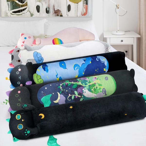 Mewaii 36in Long Cat Plush Pillows Stuffed Animals Squishy Pillows - Plushie Cute Kitty Sleeping Hugging Plush Pillow Soft Toys for Kids(Orange)