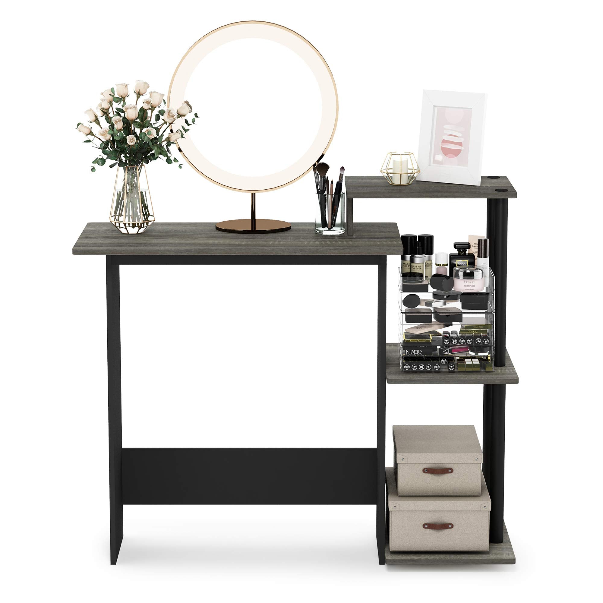 Furinno Efficient Home Laptop Notebook Computer Desk, Study Desk, Writing Desk, French Oak/Black