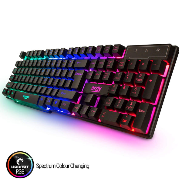 Gaming Keyboard and Mouse and Mouse pad and Gaming Headset, Wired LED RGB Backlight Bundle for PC Gamers Users - 4 in 1 Gift Box Edition Hornet RX-250