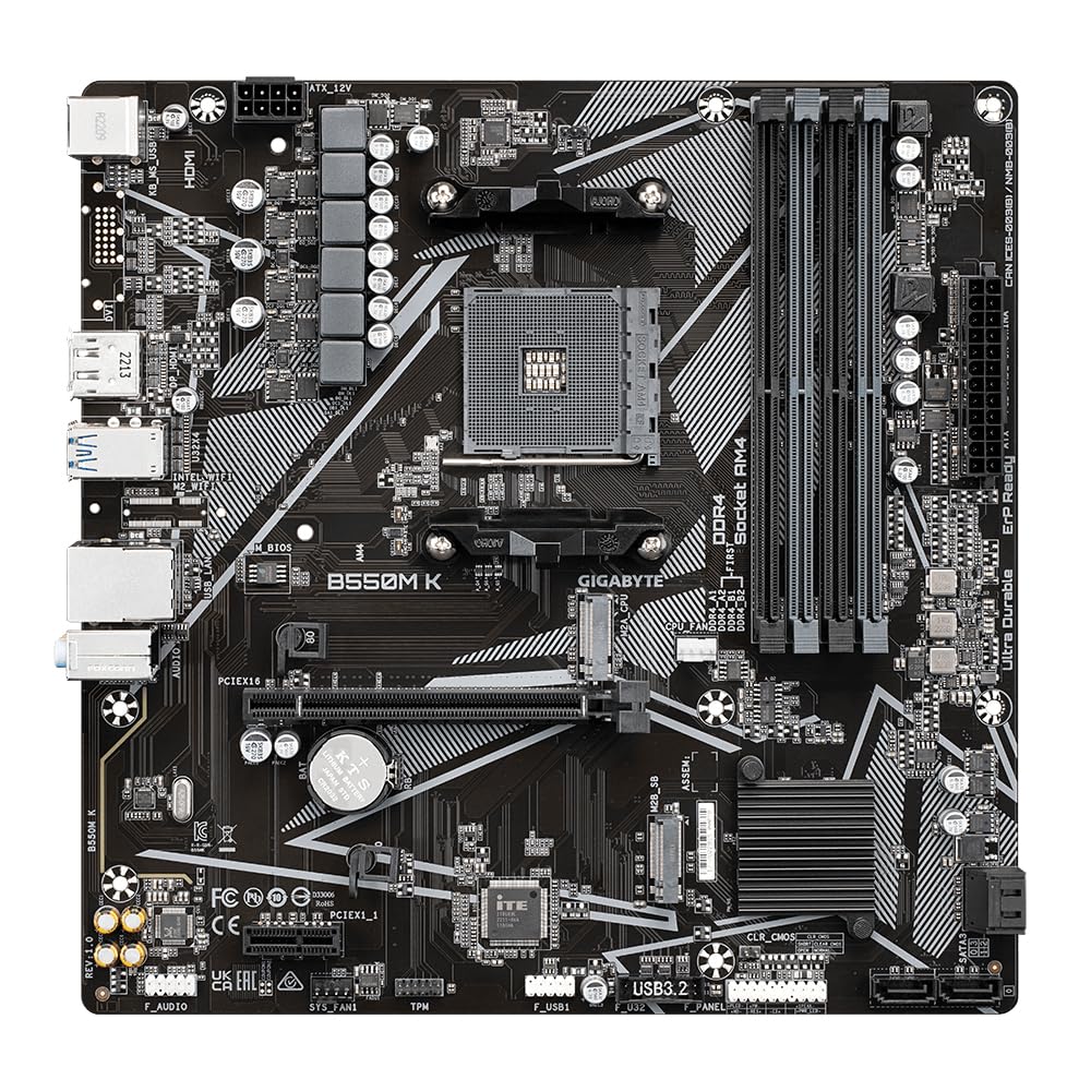 Gigabyte B550 AORUS ELITE V2 Motherboard - Supports AMD Ryzen 5000 Series AM4 CPUs, 12+2 Phases Digital Twin Power Design, up to 4733MHz DDR4 (OC), 2xPCIe 3.0 M.2, 2.5GbE LAN, USB 3.2 Gen1