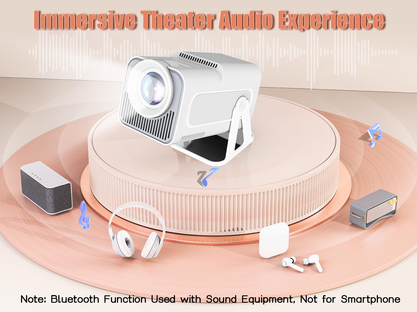 Upgraded HY320 Android 13 Smart Projector 4K Netflix Official, 320 ANSI Projector with WiFi Bluetooth, 180° Rotatable, Auto Keystone, ChatGPT Voice Assistant Portable Video Projectors for Bedroom