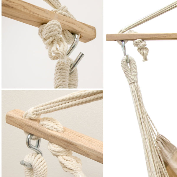 AMANKA Innovative XXL Swing Chair 185x130cm Hanging Seat made of cloth Beige