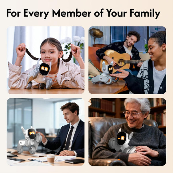 Loona: Robot Pet Dog ChatGPT-4o Smart AI-Powered Companion Voice & Gesture Control, Real-Time Interaction Robotics Toys for Kids, Home Monitoring - Includes Charging Dock
