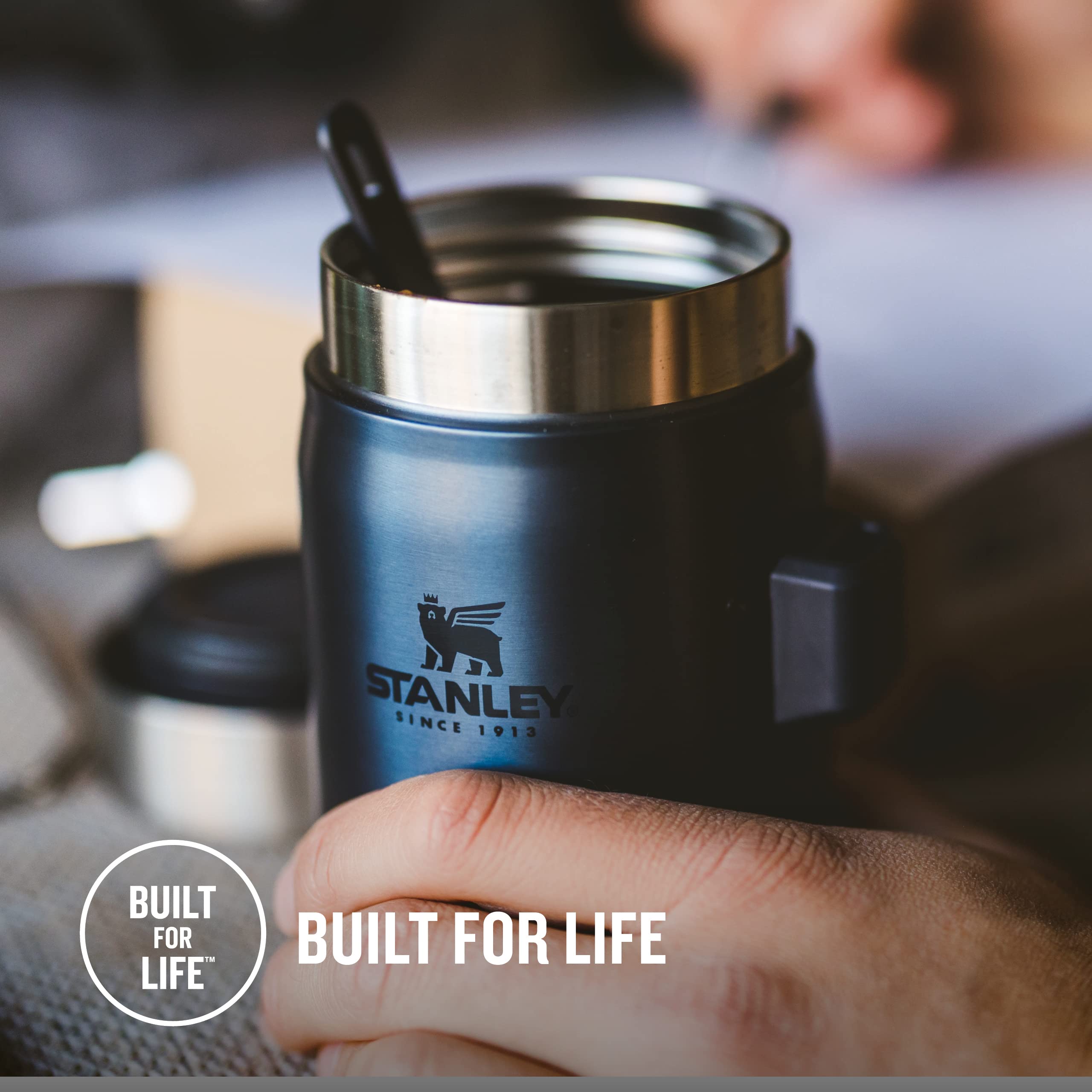 Stanley Classic Legendary Food Jar 0.4L With Spork - Keeps Cold For 7 Hours - BPA-Free Stainless Steel Soup Flask - Leakproof - Dishwasher Safe - Rose Quartz