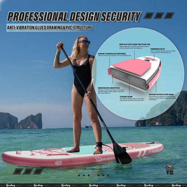 TIGERXBANG Stand Up Paddle Boards 10'6" x 32" x 6"丨10' x 31" x 6" with Premium SUP Board Accessories, Inflatable Paddle Boards for Adults/Kids Stand Up PaddleBoarding