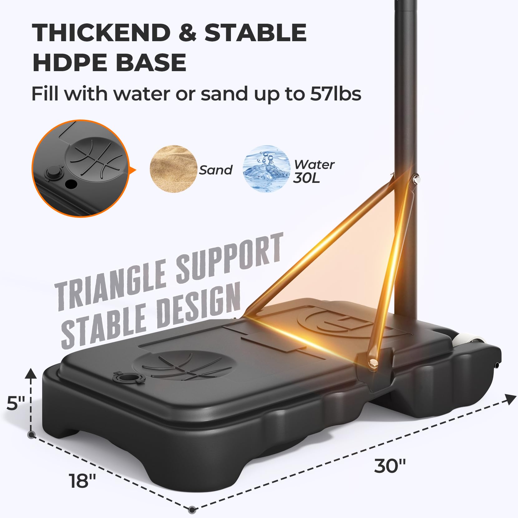 Basketball Hoop Outdoor, Yohood Basketball Hoop and Stand Portable Adjustable Height Net Set System on Wheels Sturdy Backboard for Game Park Garden Indoor