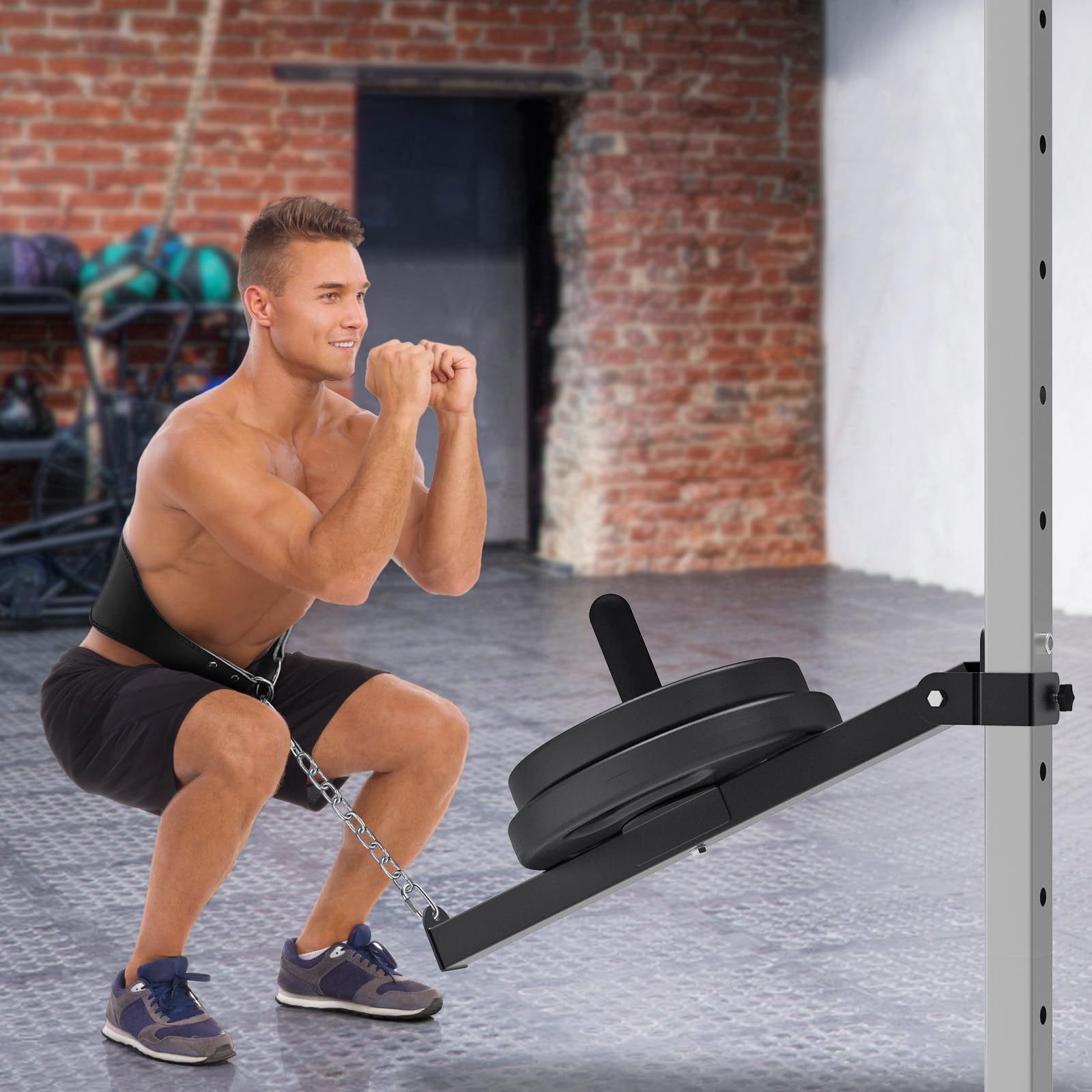 Kipika Belt Squat Lever Arm Attachment for 2" x 2" Square Tube Power Cages with 1'' Hole - Landmine Attachment for Strength Training - Compatible with