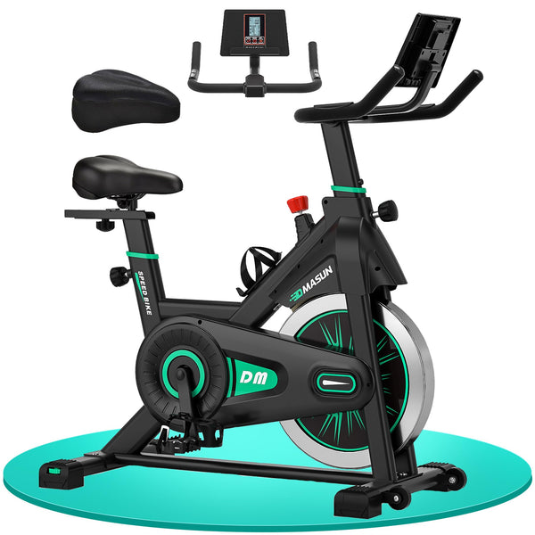 DMASUN Exercise Bike Professional with Large Tablet Holder & Comfortable Seat, Indoor Cycling Bike for Home Cardio, Fitness Stationary Bike with 350LBs Capacity (Additional Soft Seat Cushion Cover)