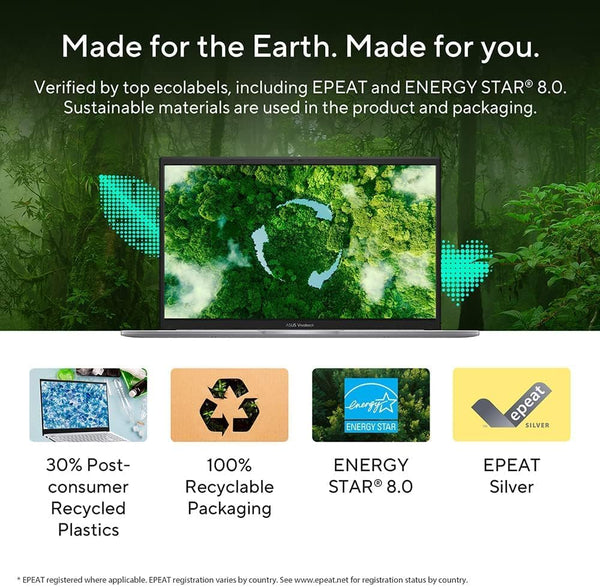 ASUS Vivobook 16 X1605VA Laptop | 16.0" WUXGA 16:10 Screen | Intel Core 7-150U | 16GB RAM | 1TB PCIe SSD | Windows 11 | Silver