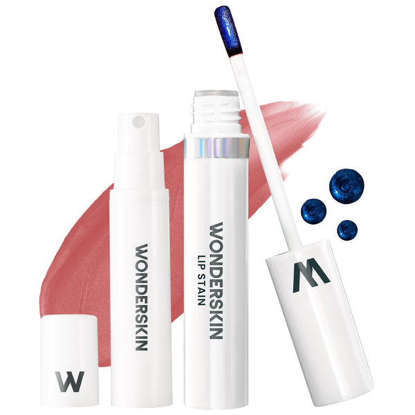 Wonderskin Wonder Blading All Day Lip Stain Peel Off Masque and Reveal Kit - Long Lasting, Waterproof Nude Lip Tint, Transfer Proof Natural Makeup Stain Kit (Whimsical)