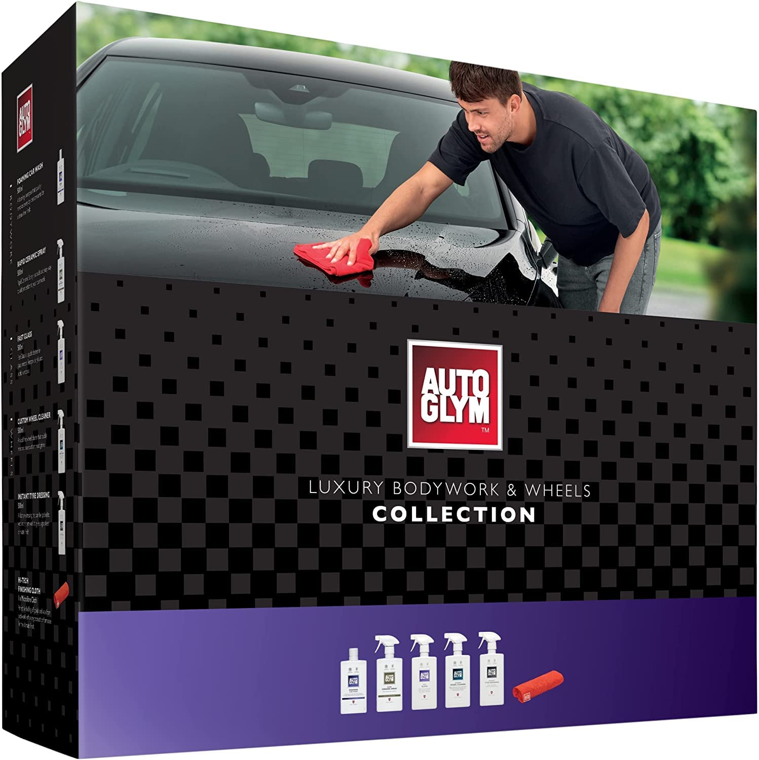 Autoglym Supreme Car Care Collection, 12pc Car Cleaning Kit, Car Cleaning Gift Set, Black
