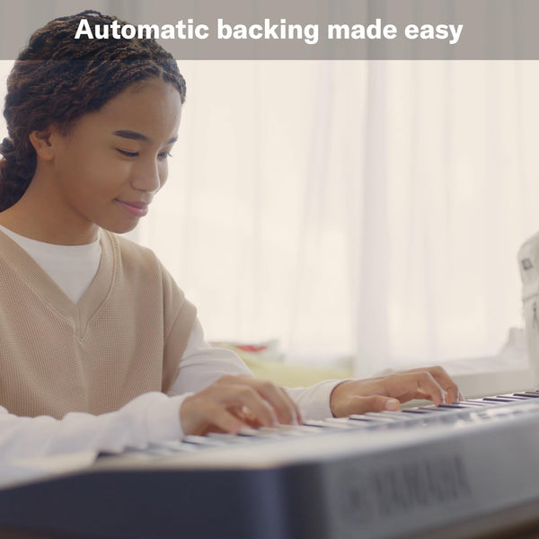 Yamaha PSR-E383 Portable Keyboard for Beginners, 650 Authentic Instrument Voices and Touch-Sensitive Keys with 48-Note Polyphony, Includes 2 Online Lessons with Yamaha Music School Teacher