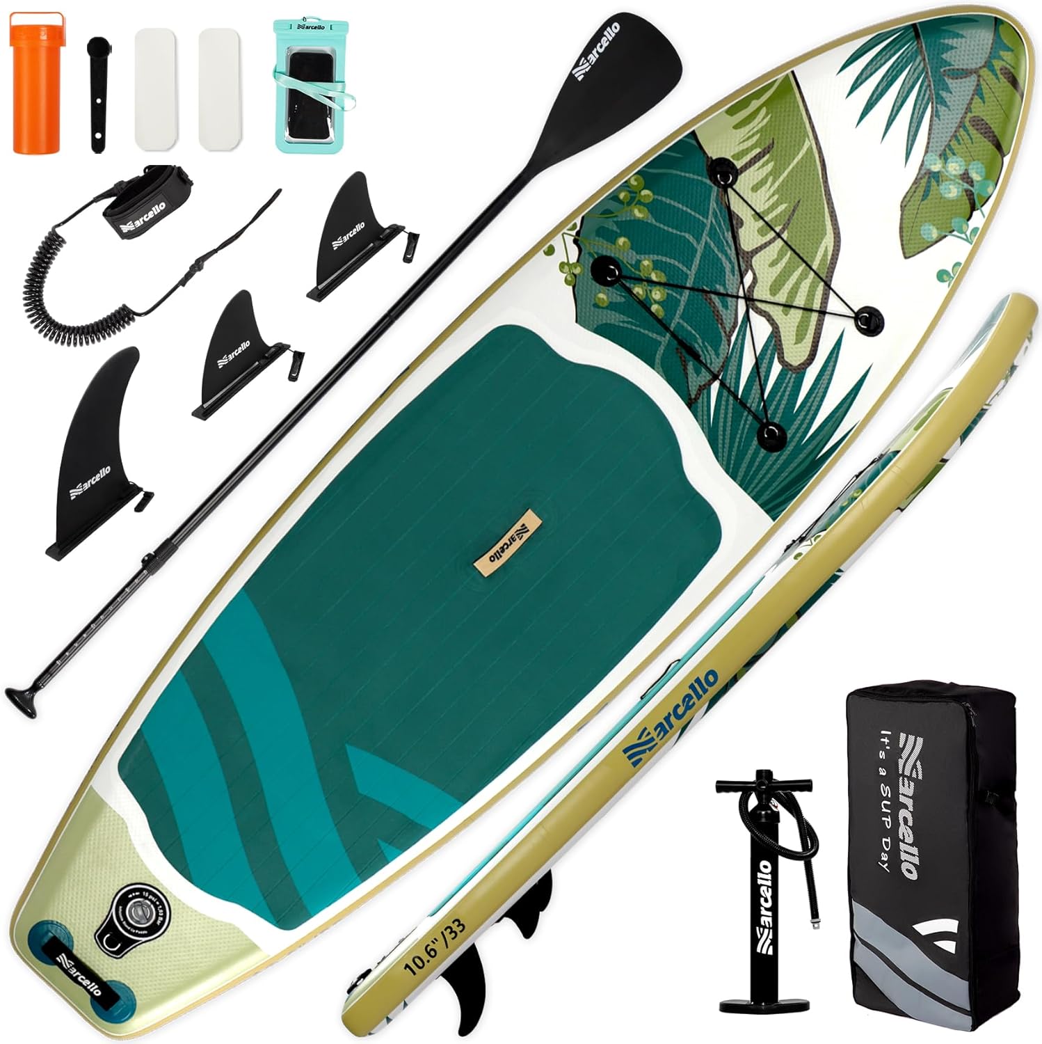 Inflatable Stand UP Paddle Board, 10’6 x 33” x 6” Paddle Board with Backpack, Pump, non slip Mat, Phone Case Ultra-Light Paddle Boards for Adults