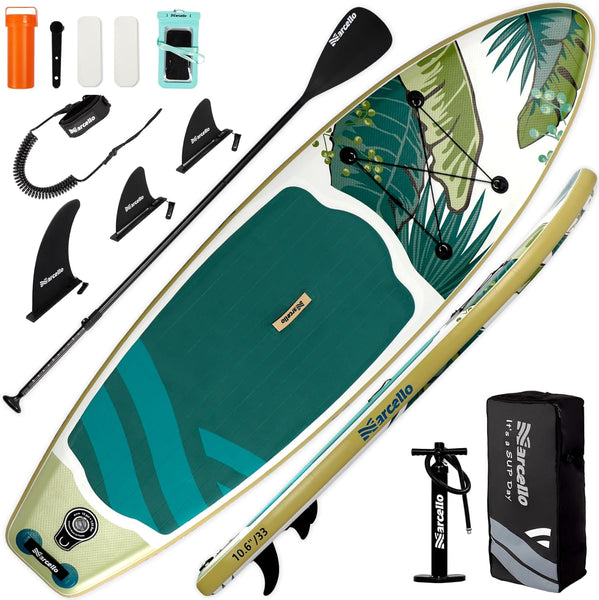 Inflatable Stand UP Paddle Board, 10’6 x 33” x 6” Paddle Board with Backpack, Pump, non slip Mat, Phone Case Ultra-Light Paddle Boards for Adults