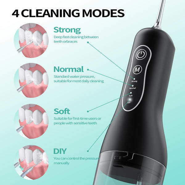 Water Flossers for Teeth Cordless, 2025 Upgrded Water Dental Flosser Remover with 5 Jet Tip and 4 Modes, Irrigator Dental with 260ML Watertank, lP7 Waterproof Electric Flossers for Tavel and Home Use